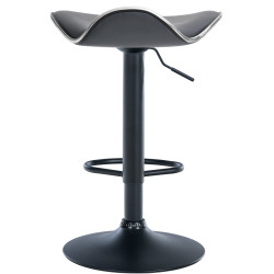Tabouret de bar Shanghai, similicuir, noir/gris