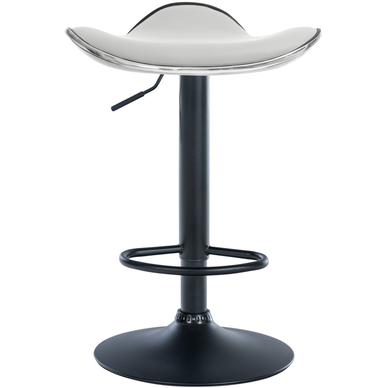 Tabouret de bar Shanghai, similicuir, noir et blanc