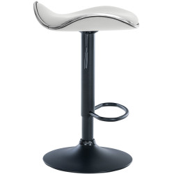 Tabouret de bar Shanghai, similicuir, noir et blanc