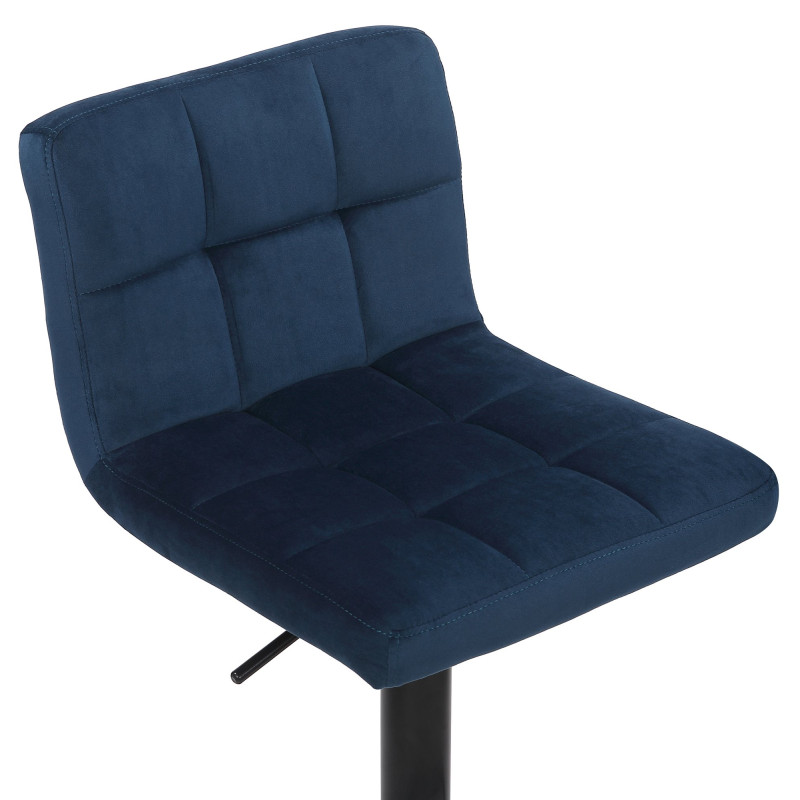 Juego de 4 taburetes de bar Feni de terciopelo, azules