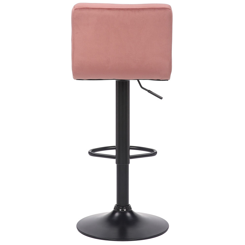 Juego de 4 taburetes de bar Feni de terciopelo rosa
