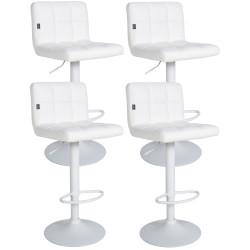 Set di 4 sgabelli da bar Feni in similpelle bianco bianco