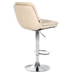 Tabouret de bar Laurel, similicuir, chrome, crème