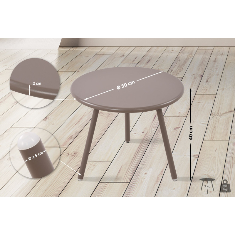 Table basse Berea taupe