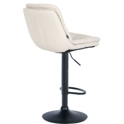 Tabouret de bar Laurel, similicuir, noir et blanc