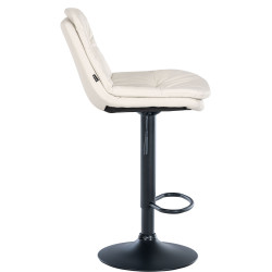 Tabouret de bar Laurel, similicuir, noir et blanc
