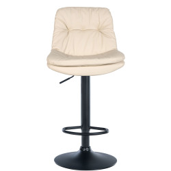 Tabouret de bar Laurel, similicuir, noir et crème