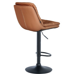 Tabouret de bar Laurel, similicuir, noir/marron clair