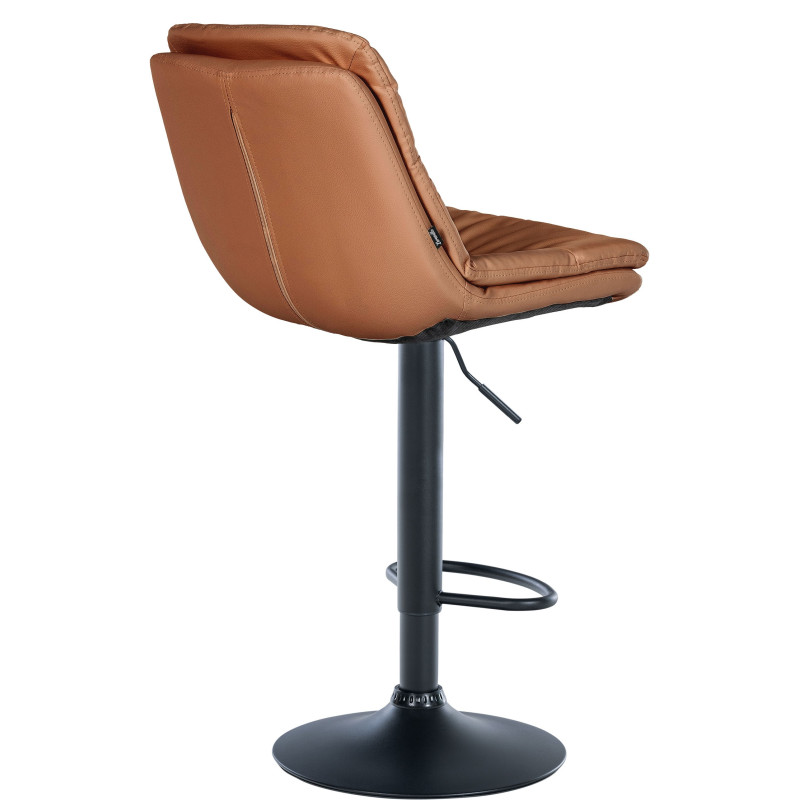 Tabouret de bar Laurel, similicuir, noir/marron clair