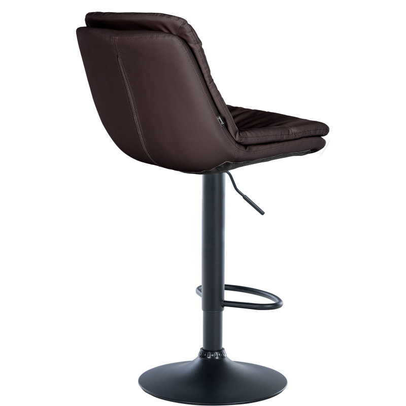 Tabouret de bar Laurel, similicuir, noir/marron