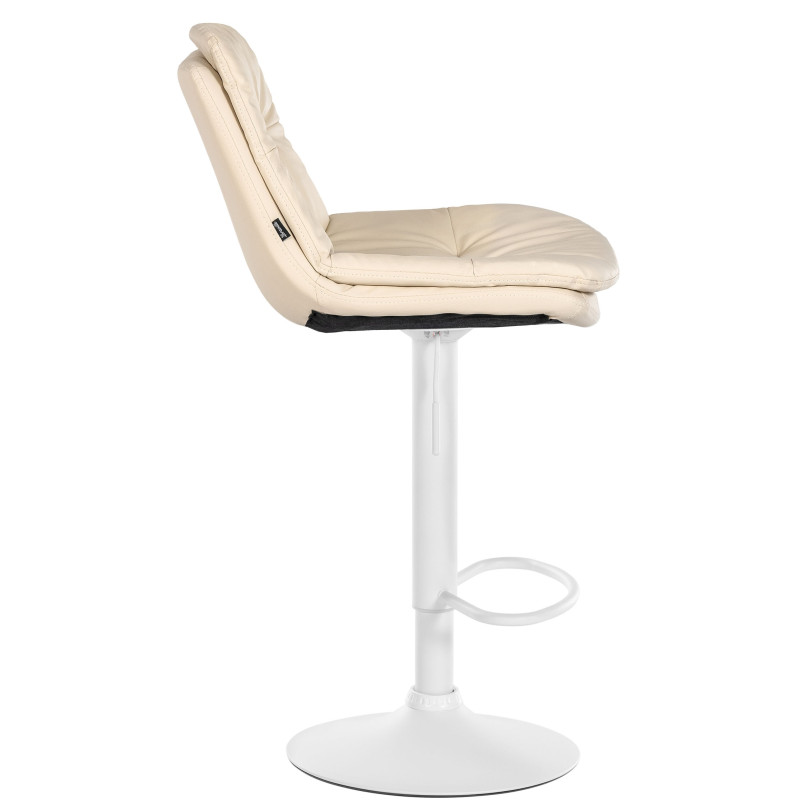 Sgabello da bar Laurel, similpelle, bianco/crema