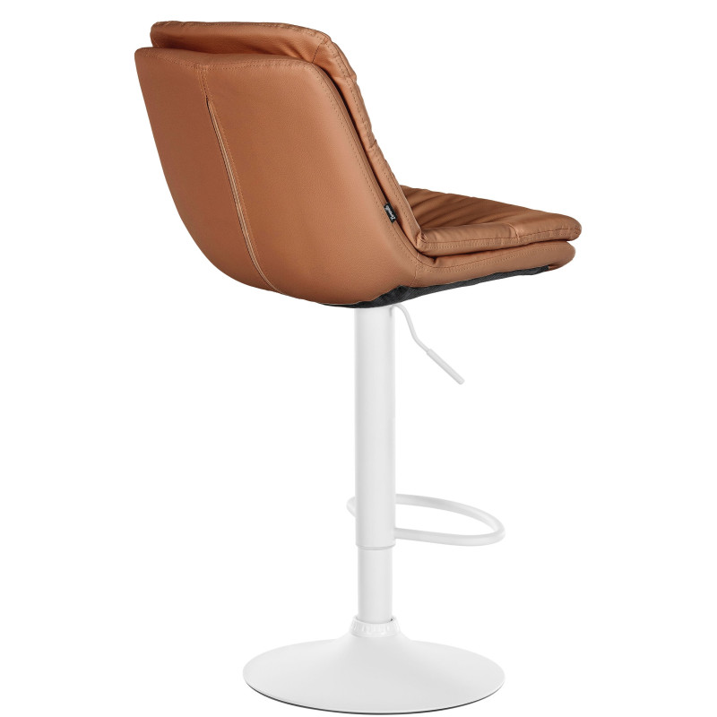 Sgabello da bar Laurel, similpelle, bianco/marrone chiaro