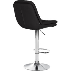 Tabouret de bar Laurel, tissu, chrome, noir