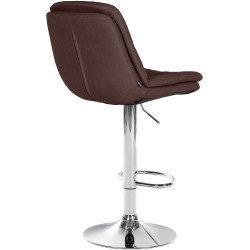 Tabouret de bar Laurel, tissu, marron chromé