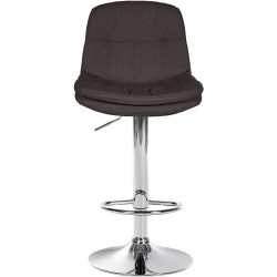 Tabouret de bar Laurel, tissu, chrome, gris foncé