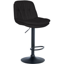 Tabouret de bar Laurel, tissu noir