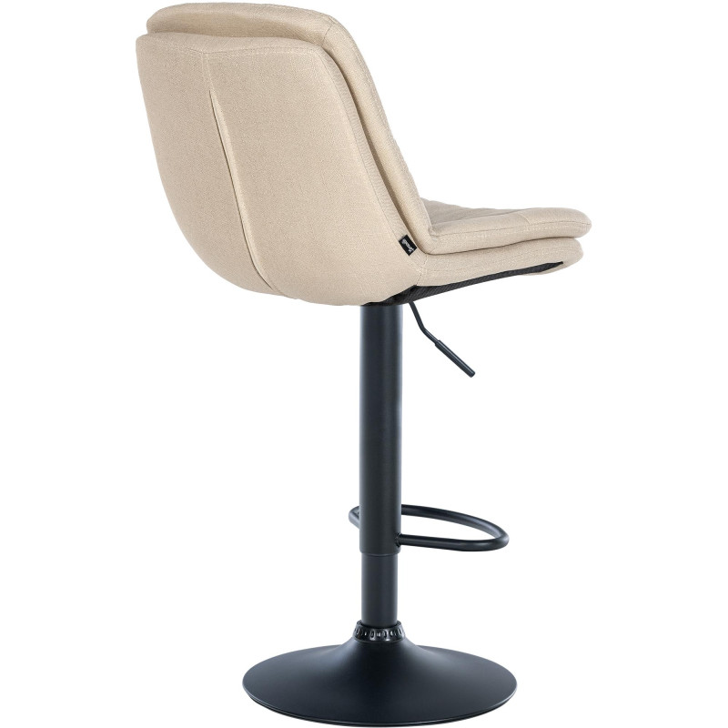 Tabouret de bar Laurel, tissu, noir et crème