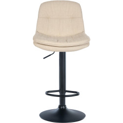 Tabouret de bar Laurel, tissu, noir et crème