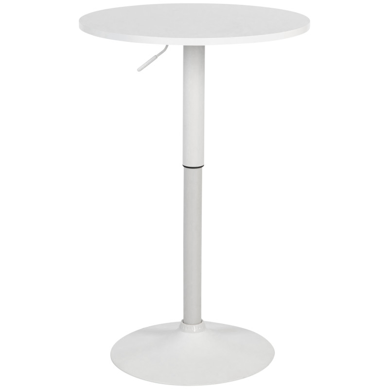 Table de bar ronde Lamoni blanc/blanc