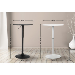 Table de bar ronde Lamoni blanc/blanc