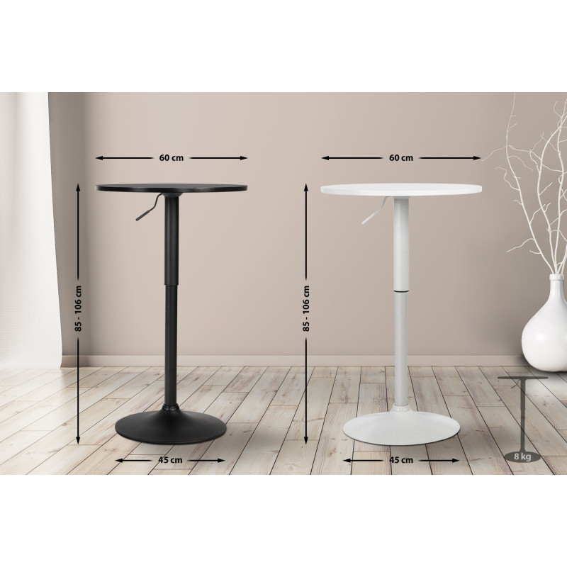 Table de bar ronde Lamoni blanc/blanc