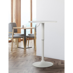 Table de bar ronde Lamoni blanc/blanc