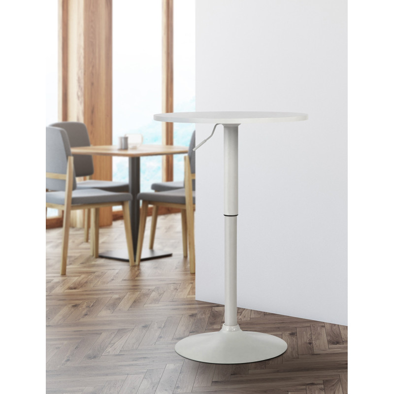 Table de bar ronde Lamoni blanc/blanc