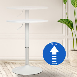 Table de bar ronde Lamoni blanc/blanc