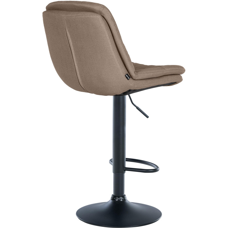 Tabouret de bar Laurel, tissu noir taupe