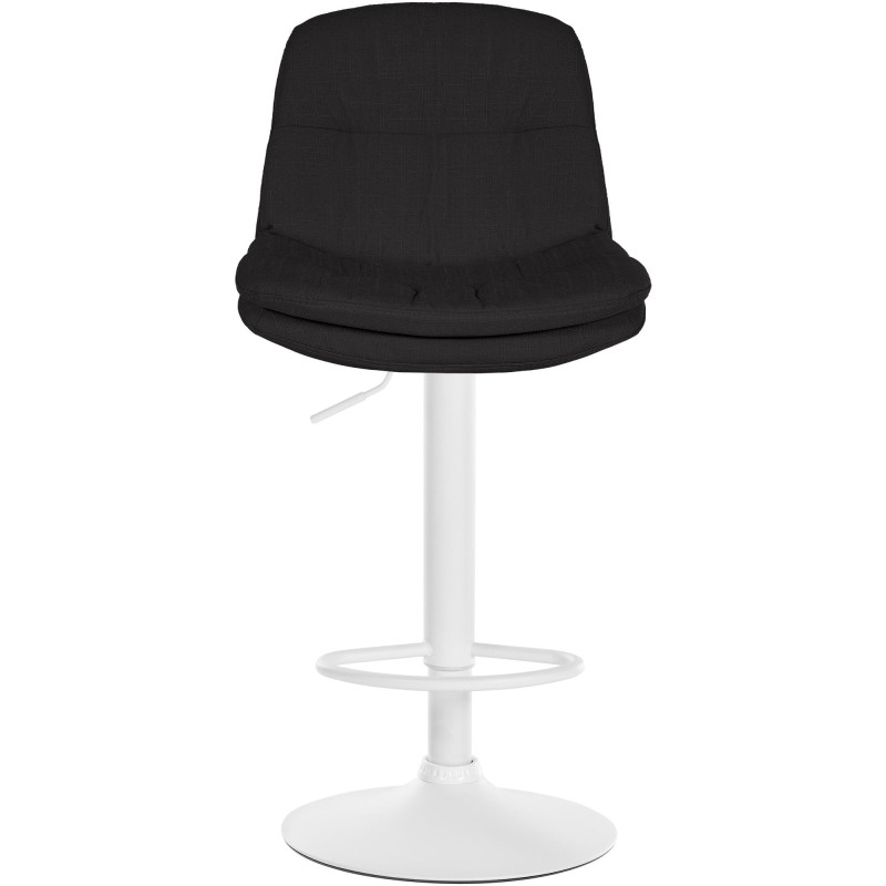 Tabouret de bar Laurel, tissu, blanc/noir