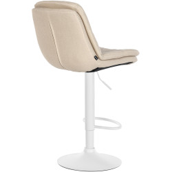 Tabouret de bar Laurel, tissu blanc/crème