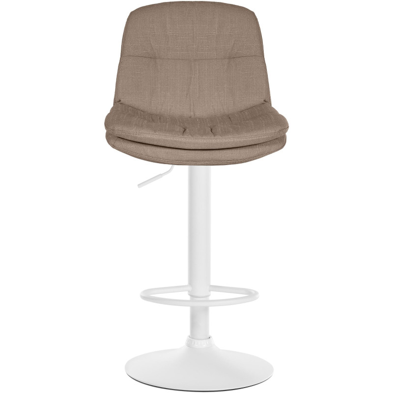 Tabouret de bar Laurel, tissu, blanc/taupe