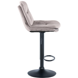 Tabouret de bar Laurel en velours noir et gris