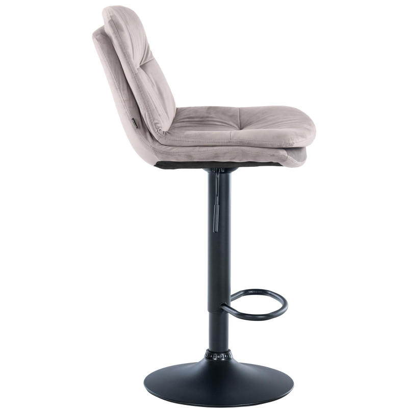 Tabouret de bar Laurel en velours noir et gris