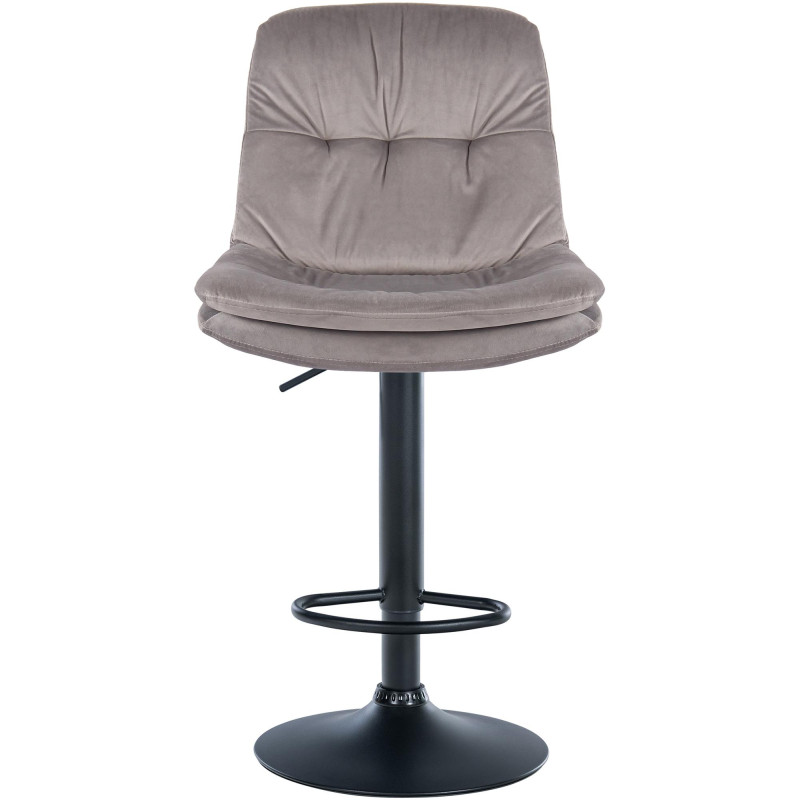 Tabouret de bar Laurel en velours noir et gris