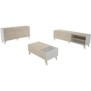 Ensemble meuble TV table basse buffet NESS - Mélaminé - Style scandinave - Chene et blanc