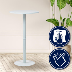 Table de bar ronde Hereford 60 cm blanc/blanc