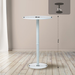Table de bar ronde Hereford 60 cm blanc/blanc