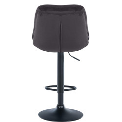 Tabouret de bar Laurel, velours, noir