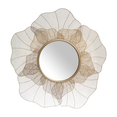 Miroir mural Alexandra House Living Doré Métal Fleur 5 x 63 x 63 cm