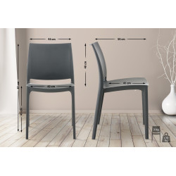 Chaise MAYA gris foncé