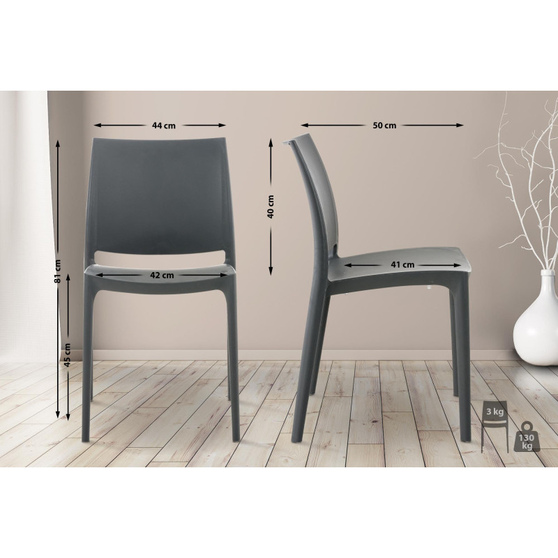 Chaise MAYA gris foncé