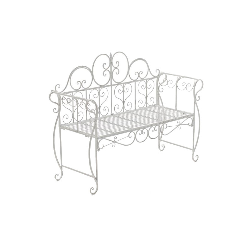 Banc de jardin Minna blanc antique