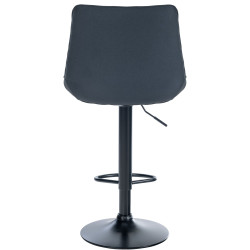 Ensemble de 2 tabourets de bar Toni, en tissu, noir/gris foncé