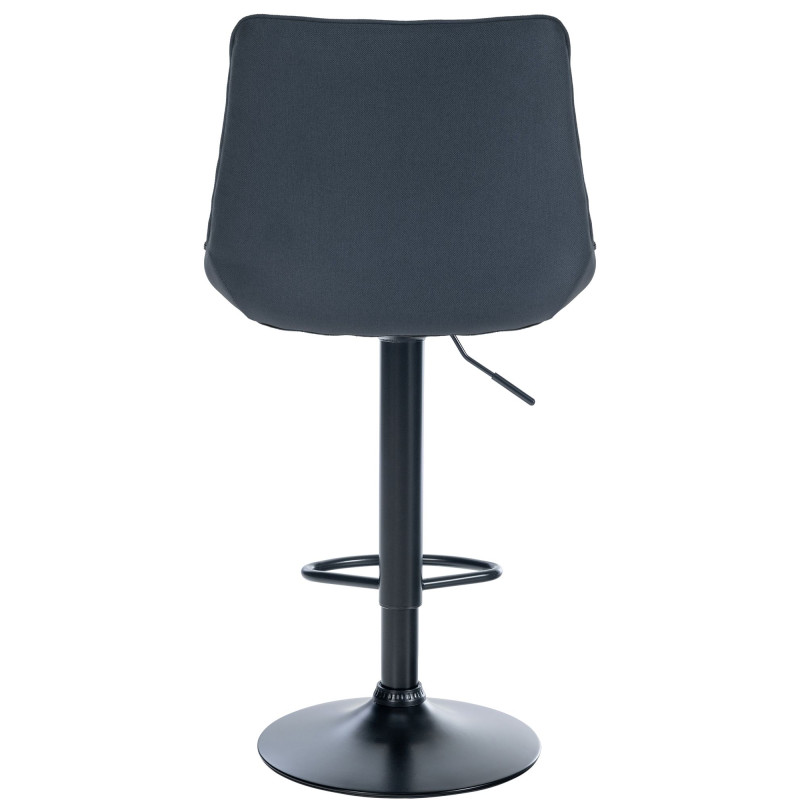 Ensemble de 2 tabourets de bar Toni, en tissu, noir/gris foncé