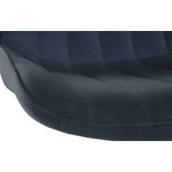 Ensemble de 2 tabourets de bar Toni, en tissu, noir/gris foncé