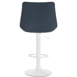 Ensemble de 2 tabourets de bar Toni, tissu blanc/gris foncé