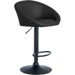 Taburete de bar Davie, imitación de cuero, negro
