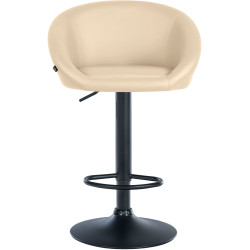 Banqueta de bar Davie, em couro sintético, preta e creme.