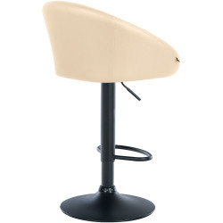 Tabouret de bar Davie, similicuir, noir et crème